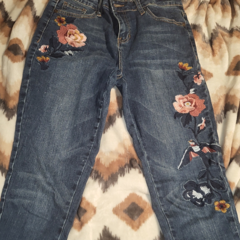 Hippie Laundry Embroidered bird and flowers size 29